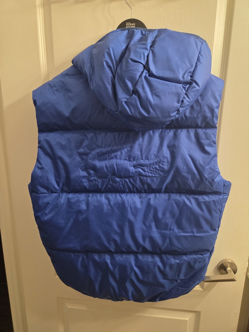 ***LACOSTE***Blue Puffer Vest with Hood